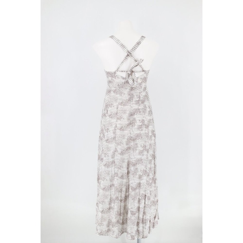 NWT DISSH WOMEN SIZE 4 KOKO CHOCOLATE PALM MIDI DRESS/ Beige White Flora Linen - Picture 8 of 12